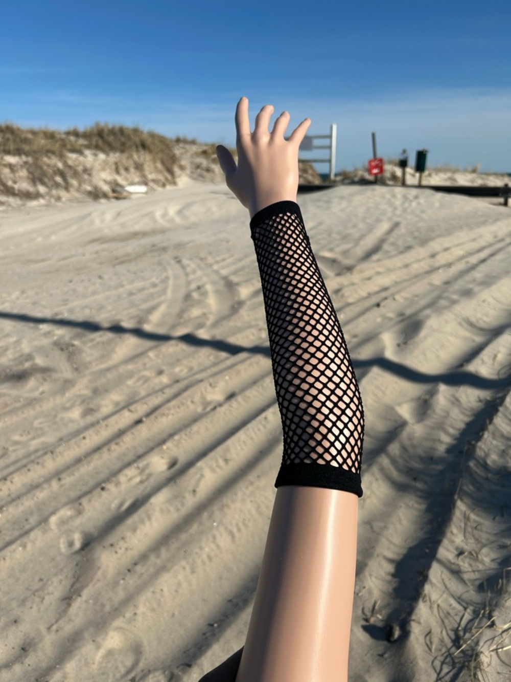 Black Gothic Fingerless Ladies Fishnet Gloves Women Emo Gloves